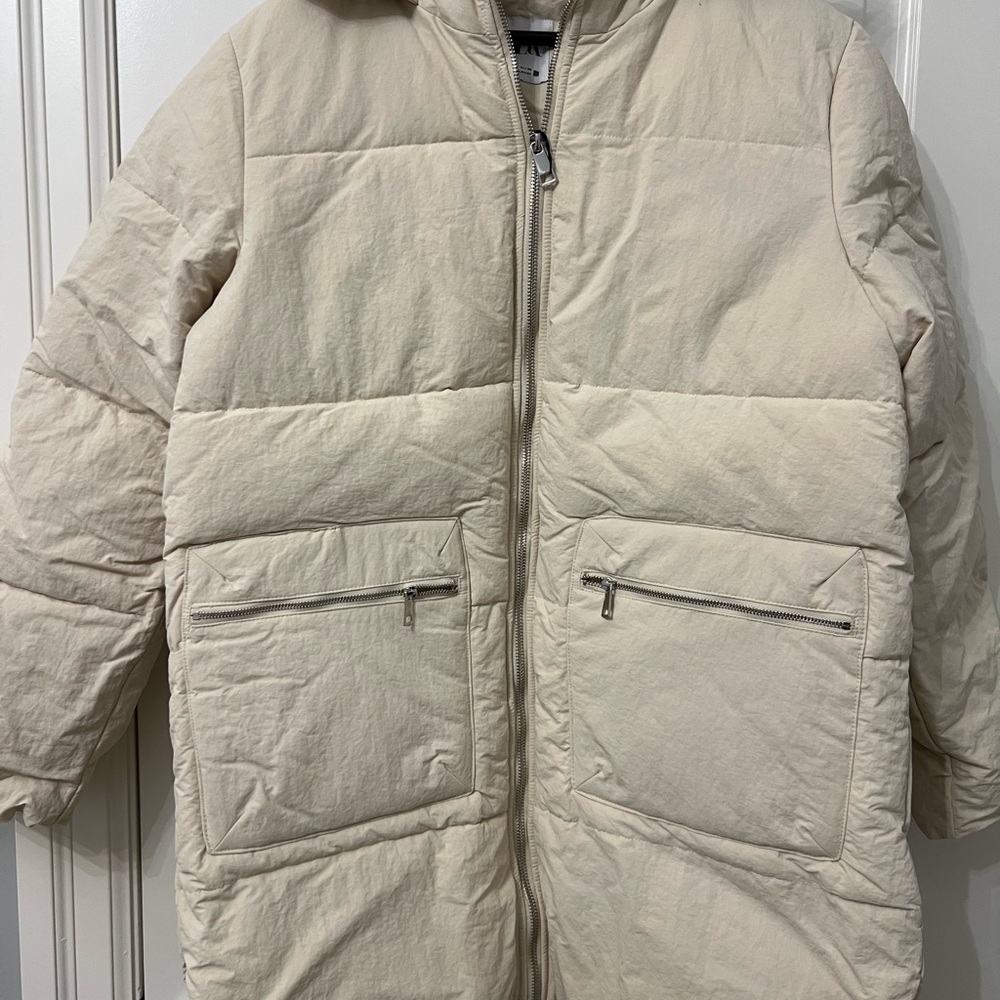 Zara Off-White Quilted Jacket